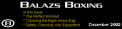 Balazs Boxing Newsletter