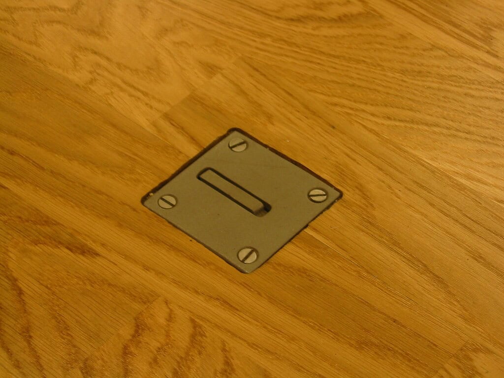 Recessed floor plate and hook used to secure a Balazs heavy bag